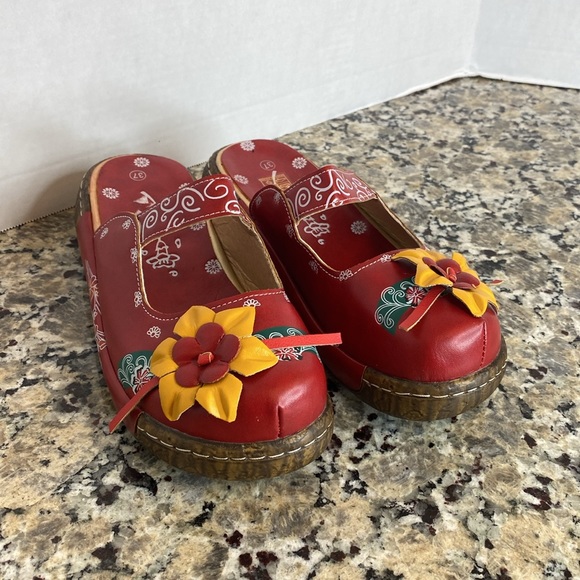 EMERY ROSE Women Flower Decor Floral Pattern Shoes Vacation Clog Wedges 37 EU - Picture 2 of 8